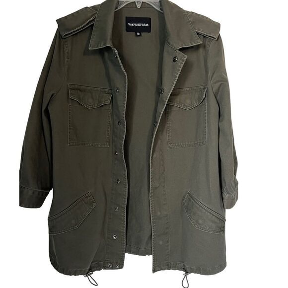 WHO WHAT WEAR Oversized Military Canvas 100% Cotton Jacket M - Picture 6 of 12